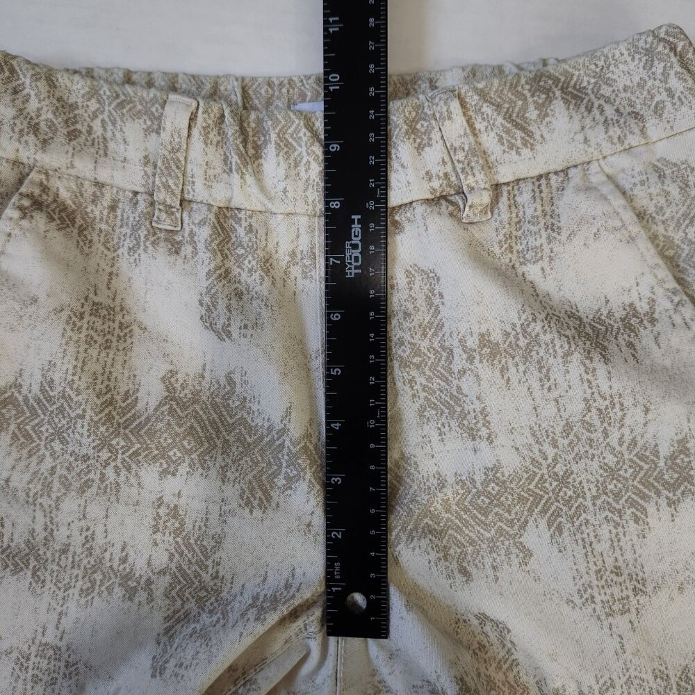Bevy Flog Dafna Pull On Pant 24 Ivory Geo Faded Diamond Print Skinny Stretch - Picture 5 of 10